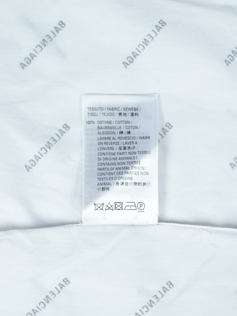 Balenciaga All Over Logo Short Sleeve Shirt White