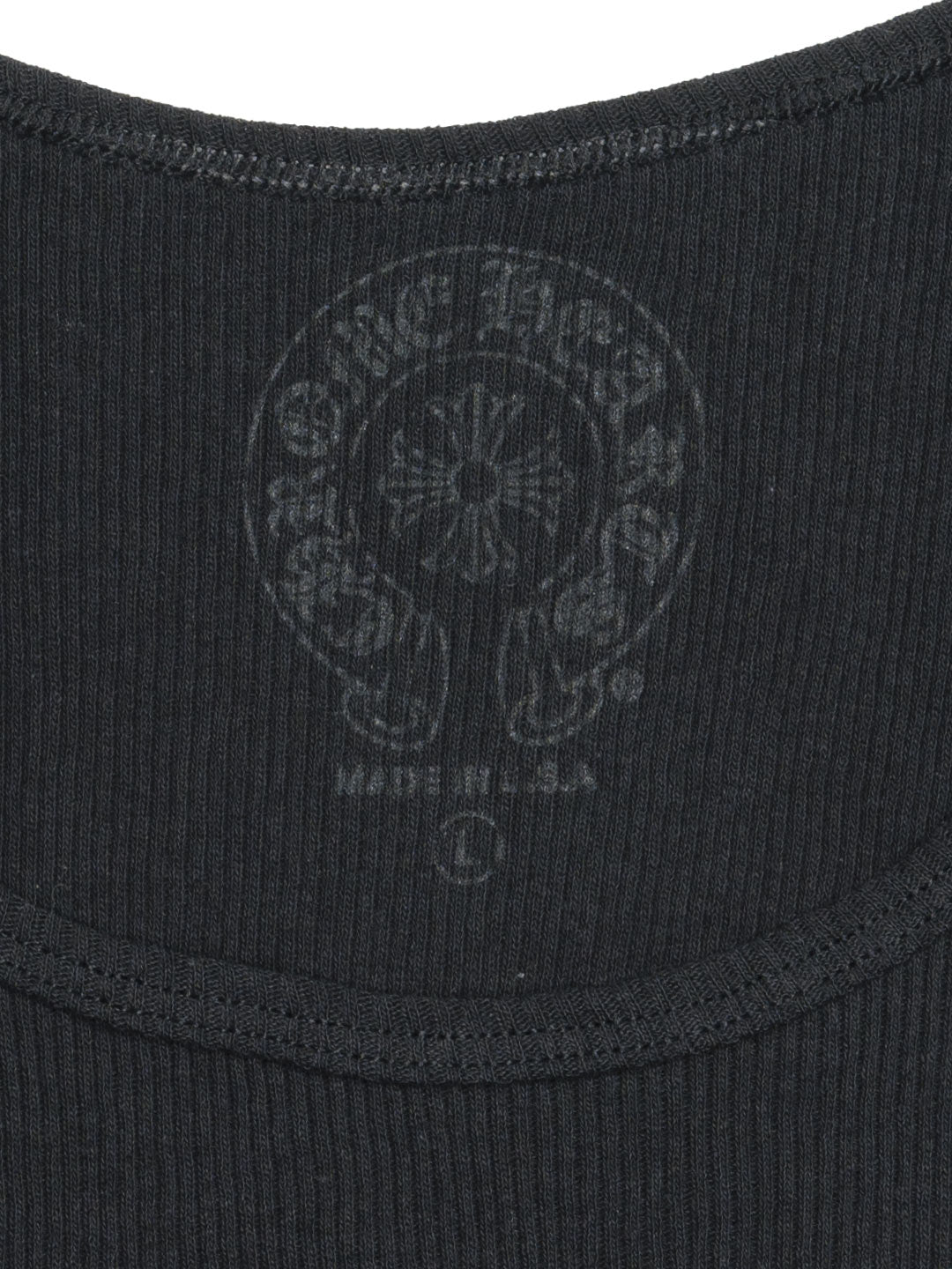 Chrome Hearts Vertical Logo Ribbed Tank Black