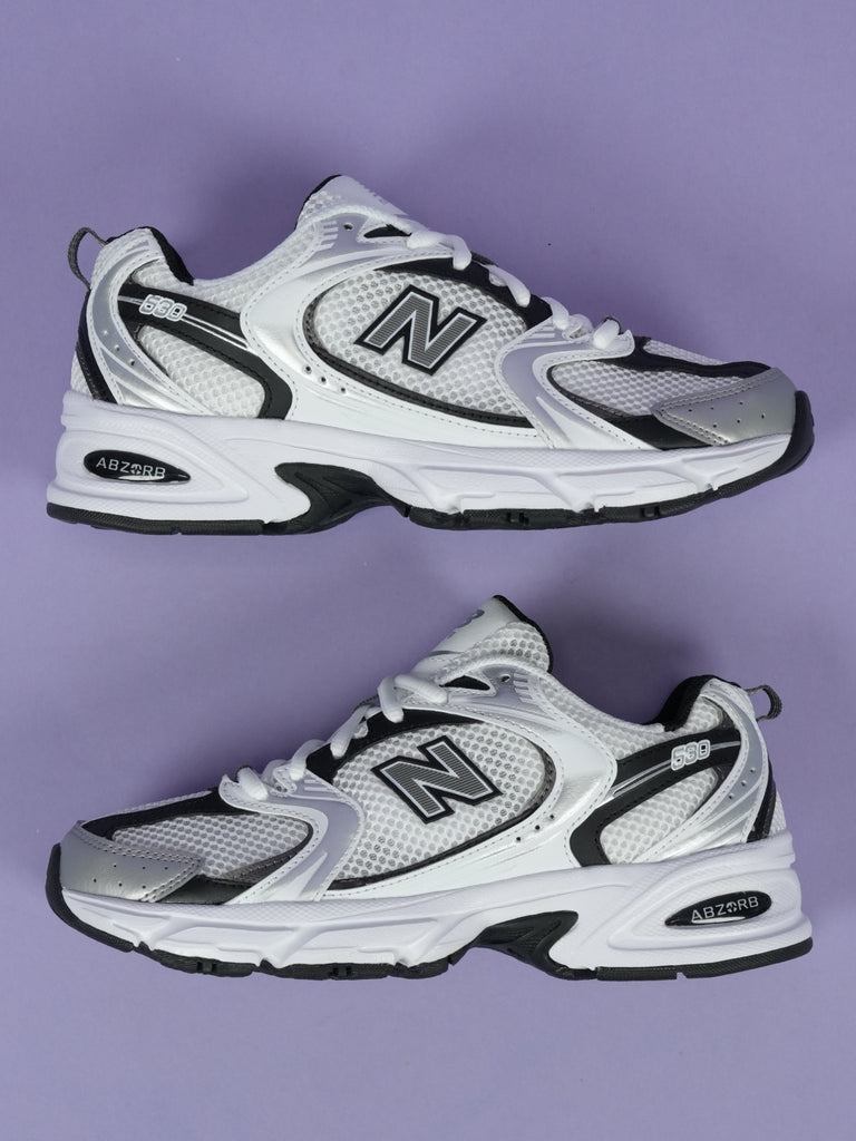 New Balance 530 White Silver Metallic Black