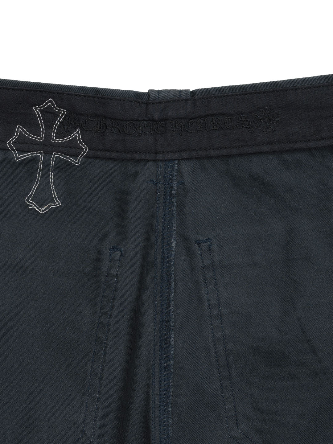 Chrome Hearts Double Knee Blue White Cross Patch Carpenter Pants Black