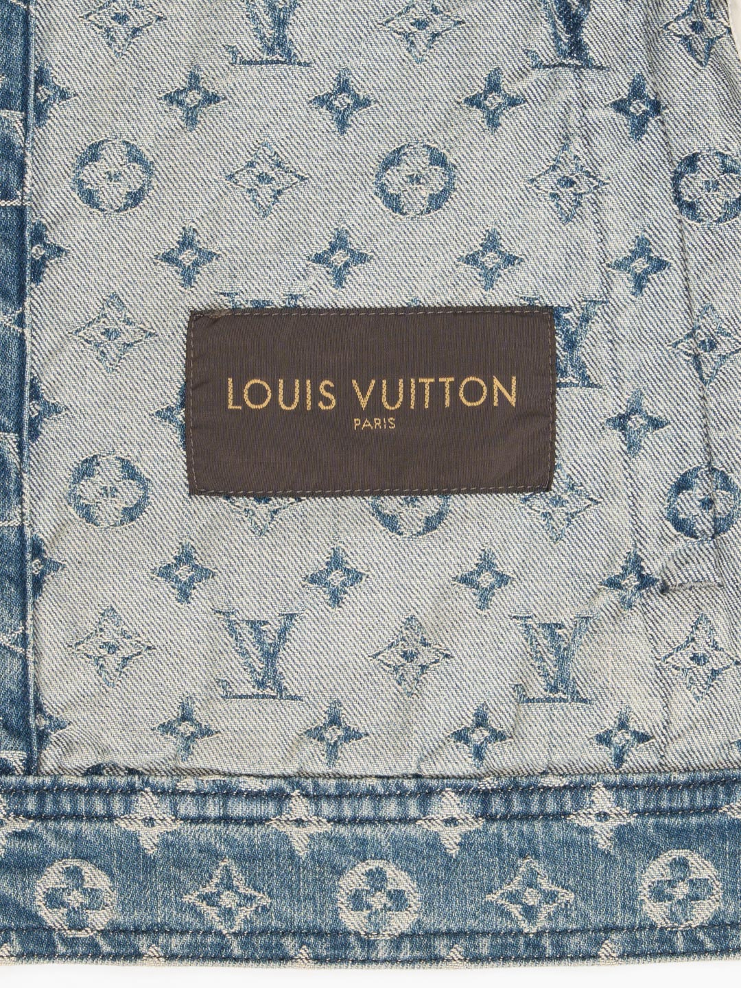 Louis Vuitton / Supreme Jacquard Denim Trucker Jacket Blue