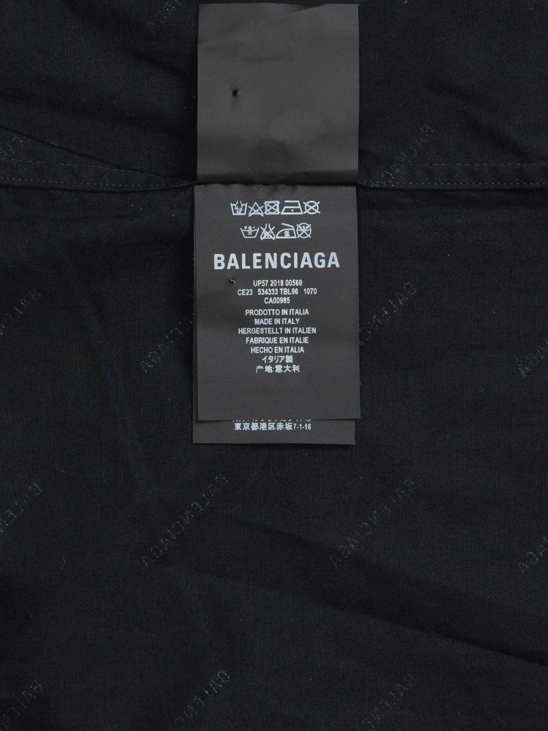 Balenciaga All Over Logo Shirt Black