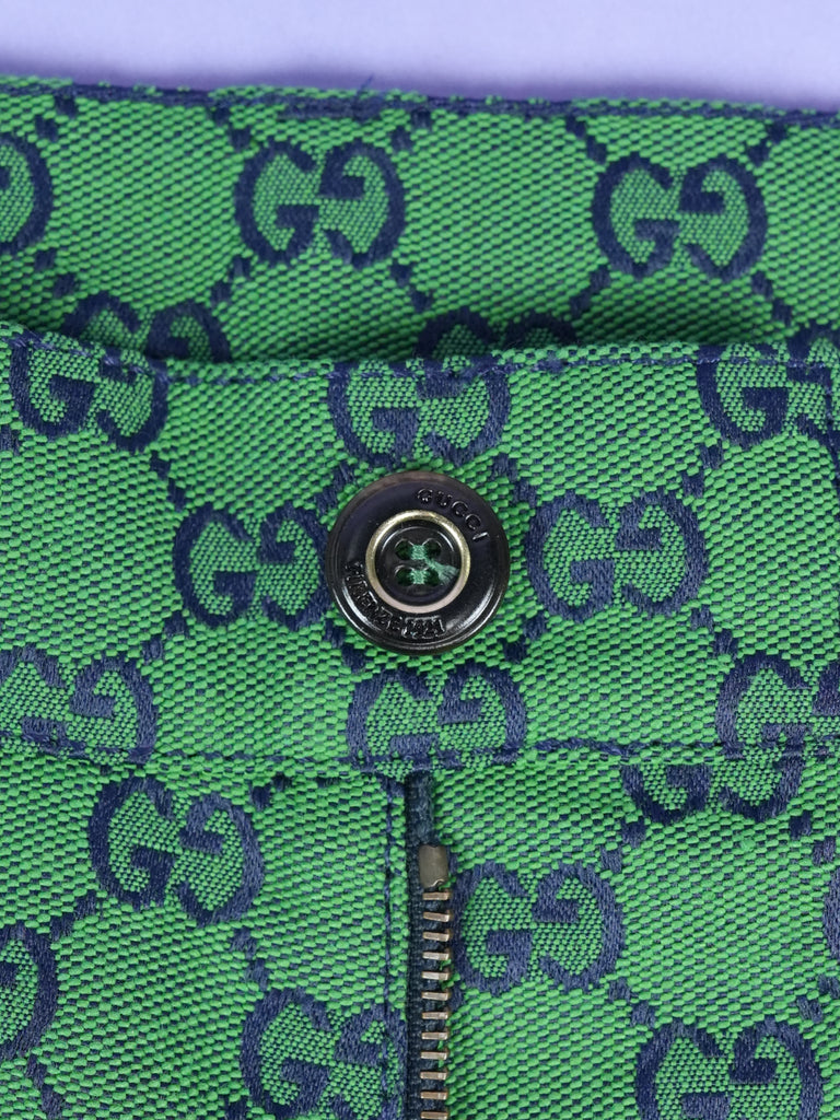 Gucci GG Jacquard Organic Cotton Blend Trousers Green