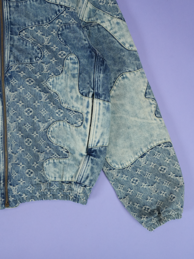 Louis Vuitton / Nigo Monogram Patchwork Denim Hoodie Indigo