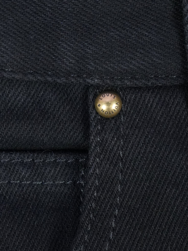 Louis Vuitton Monogram Detail Carpenter Denim Pants Black