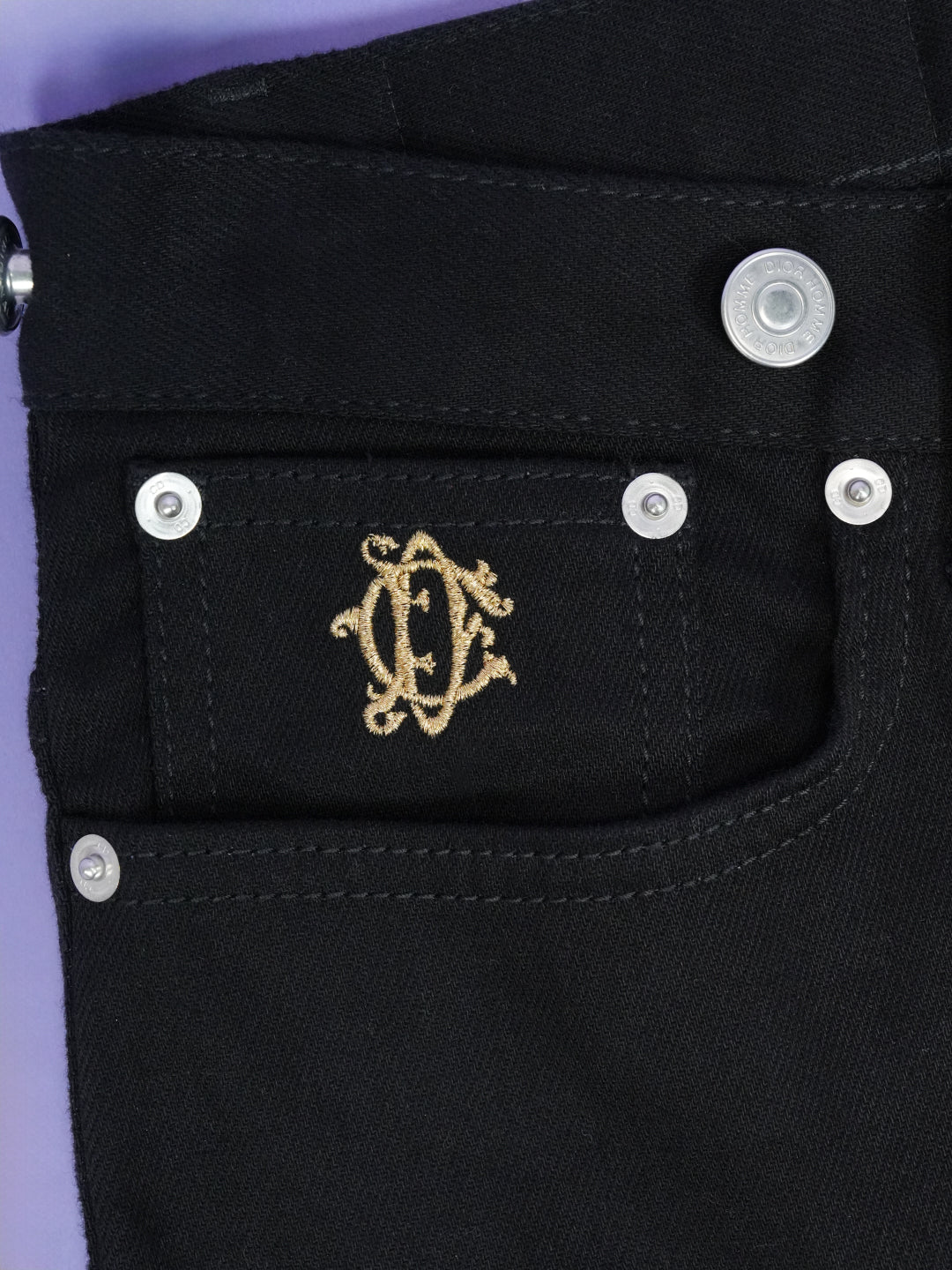 Dior / Kaws Bee Embroidery Jeans Black