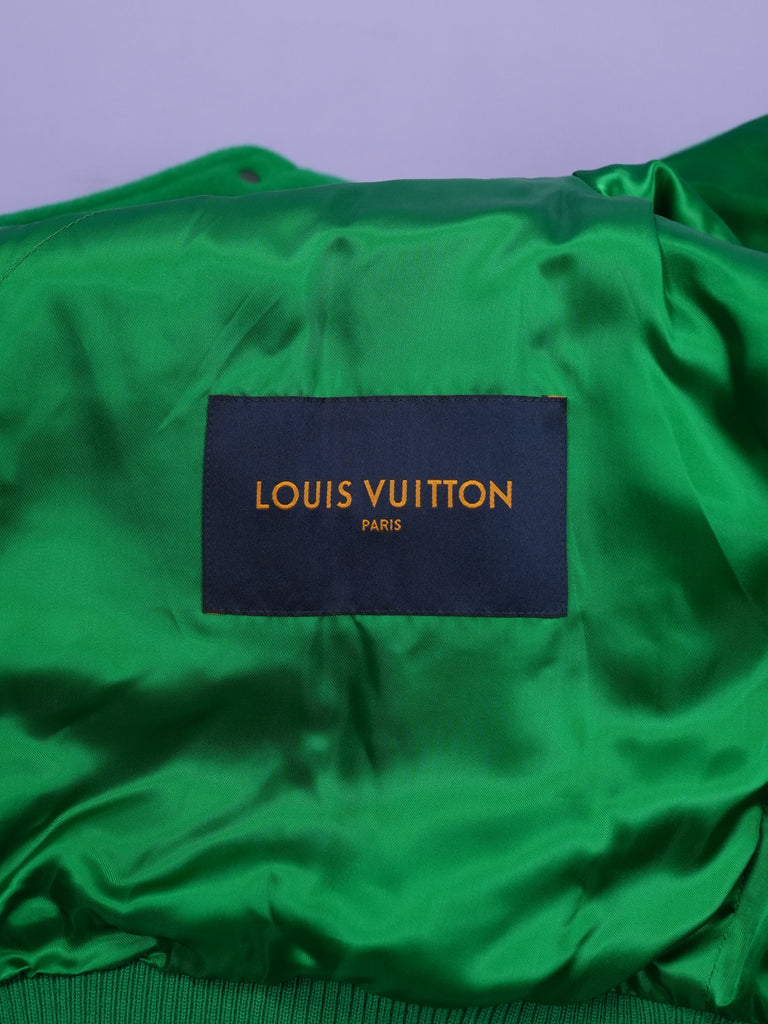 Louis Vuitton Varsity Leather Jacket Green