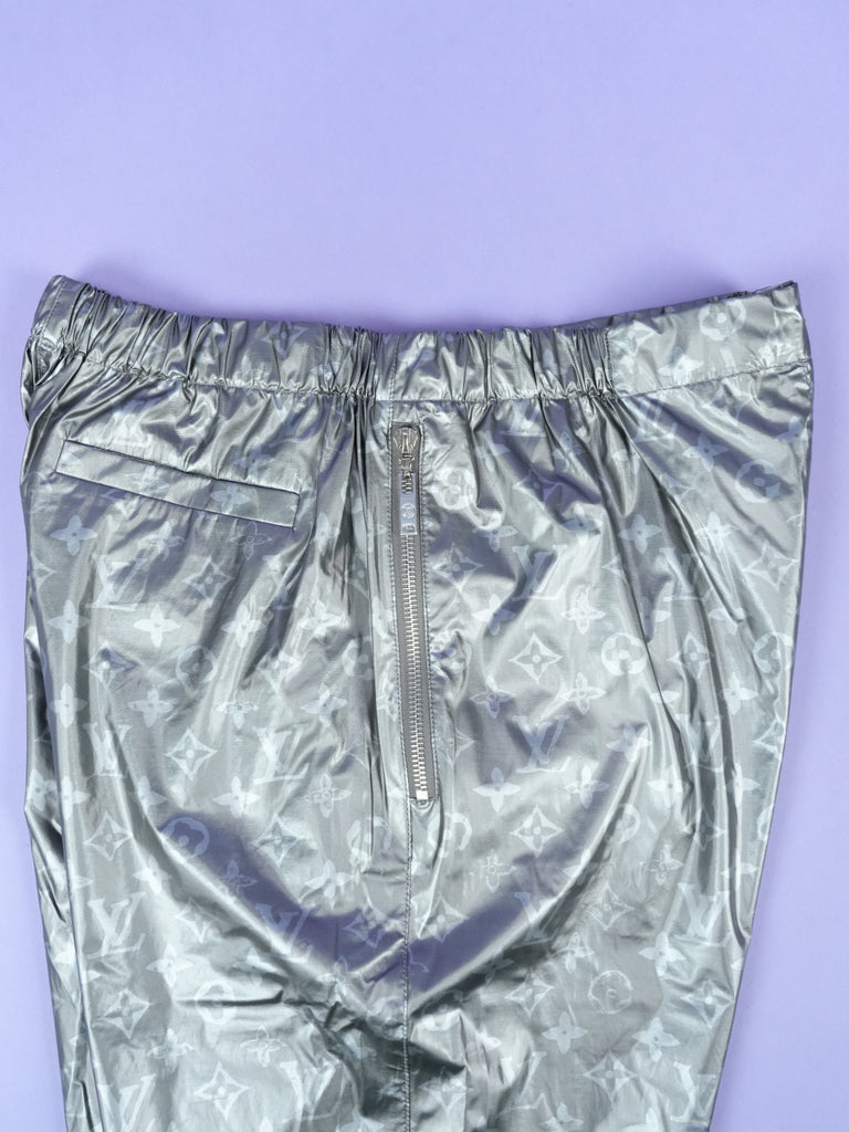 Louis Vuitton Metallic Monogram Lightweight Jogging Pants Silver