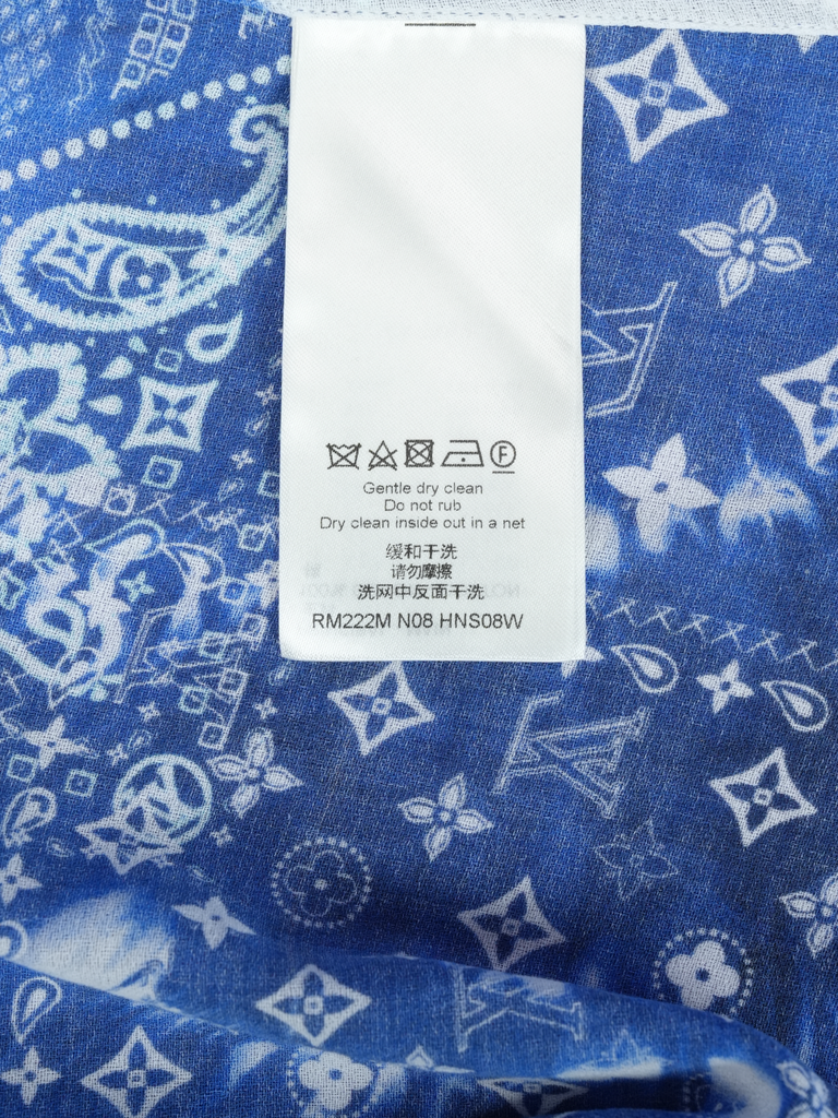 Louis Vuitton	Monogram Bandana Hook Detail Long-Sleeved Shirt Blue/White