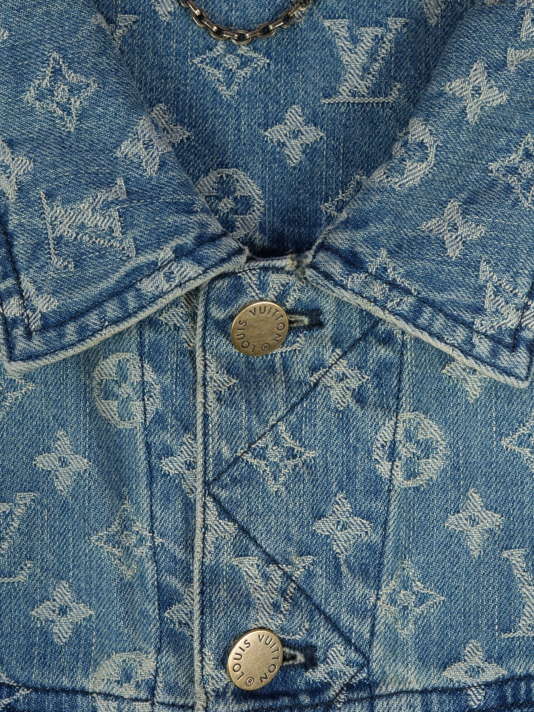 Louis Vuitton / Supreme Jacquard Denim Trucker Jacket Blue