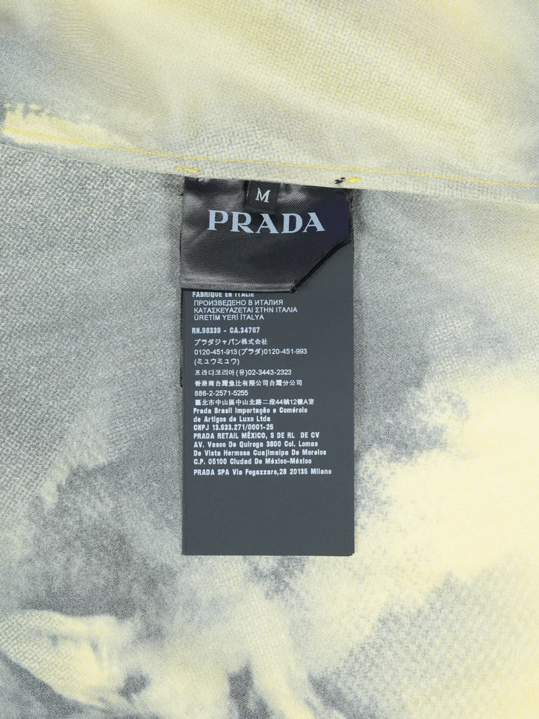 Prada Short Sleeved Printed Re Nylon Shirt Yellow