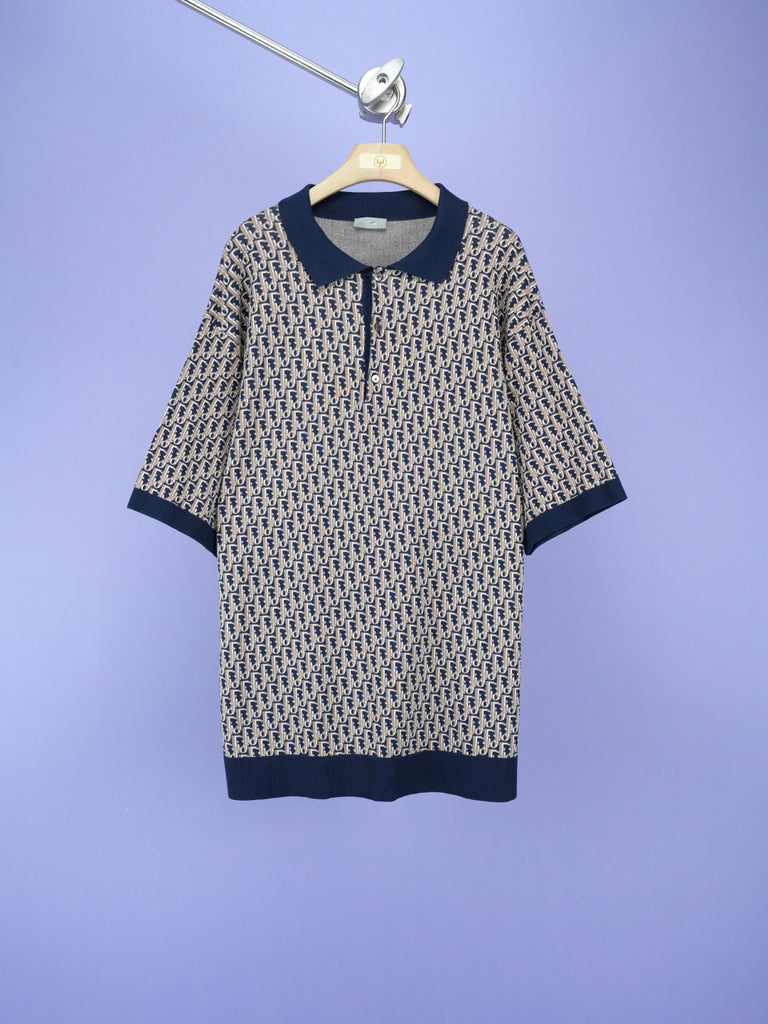 Dior Oblique Polo Shirt Blue