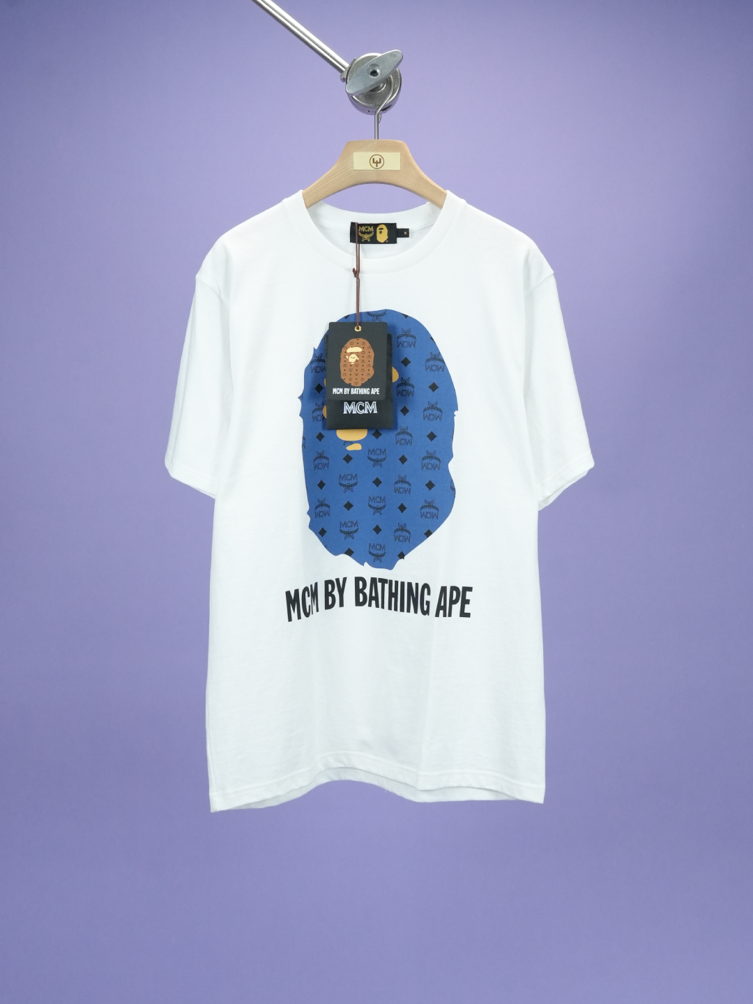 Bape / MCM By Bathing Tee White/Navy